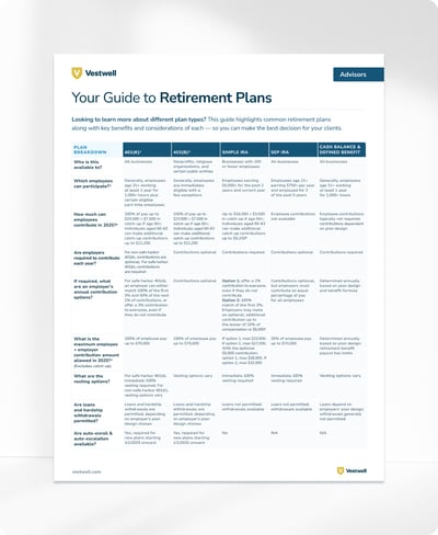 Plan Type Menu